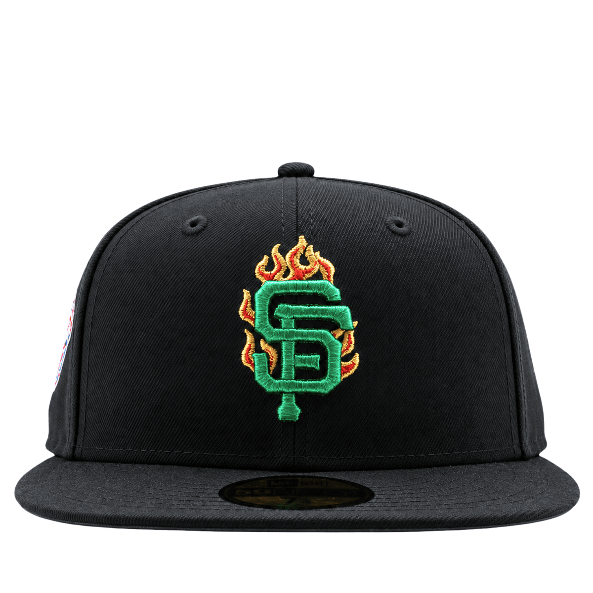 San Francisco Giants Burnin' Green 59Fifty Fitted Hat in black and metallic green