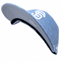San Francisco Giants Hand Stitched Chambray Low Profile 59Fifty Fitted Hat in light blue denim - New Era - State Of Flux