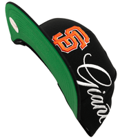San Francisco Giants Just Don Lux Script Snapback Hat in black - Mitchell & Ness - State Of Flux