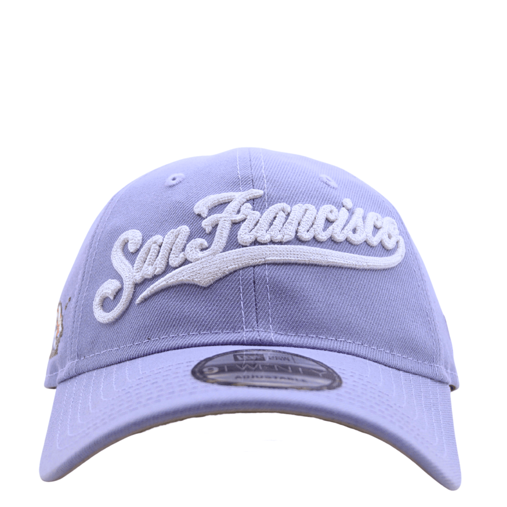San Francisco Giants Splash Hit 9Twenty Adjustable Strapback Hat in lavender and white