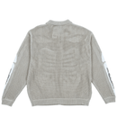 Scanner Knit Cardigan in light grey and white - XLARGE - State Of Flux