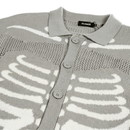 Scanner Knit Cardigan in light grey and white - XLARGE - State Of Flux