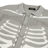 Scanner Knit Cardigan in light grey and white - XLARGE - State Of Flux