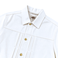 Selvedge Pleated Denim Jacket in white - Dickies - State Of Flux