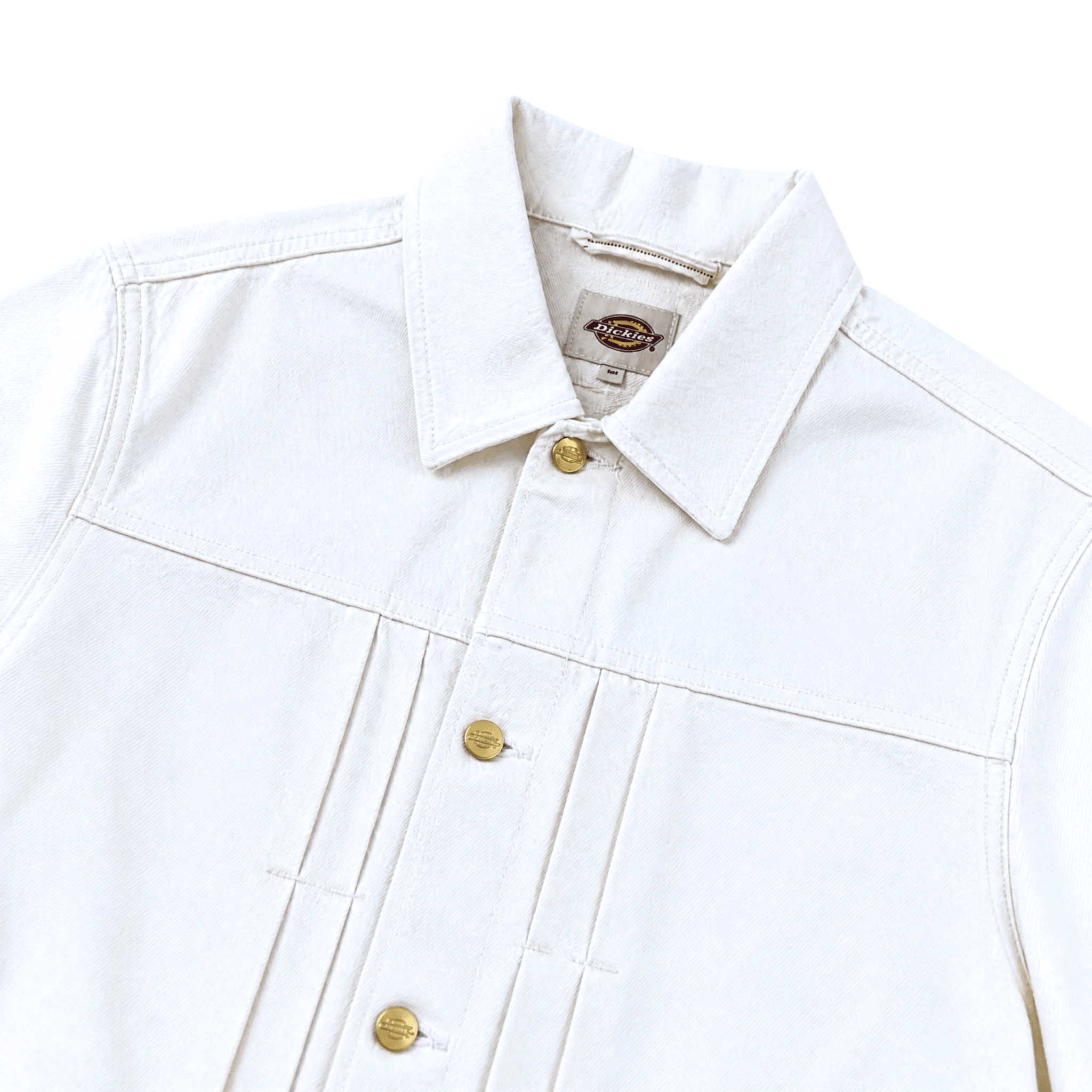Selvedge Pleated Denim Jacket in white