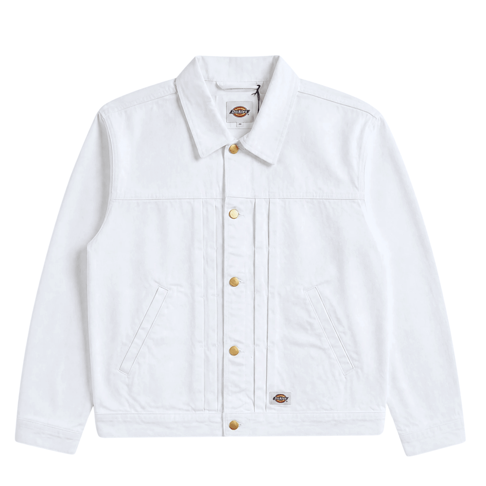 Selvedge Pleated Denim Jacket in white