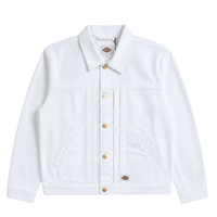 Selvedge Pleated Denim Jacket in white - Dickies - State Of Flux