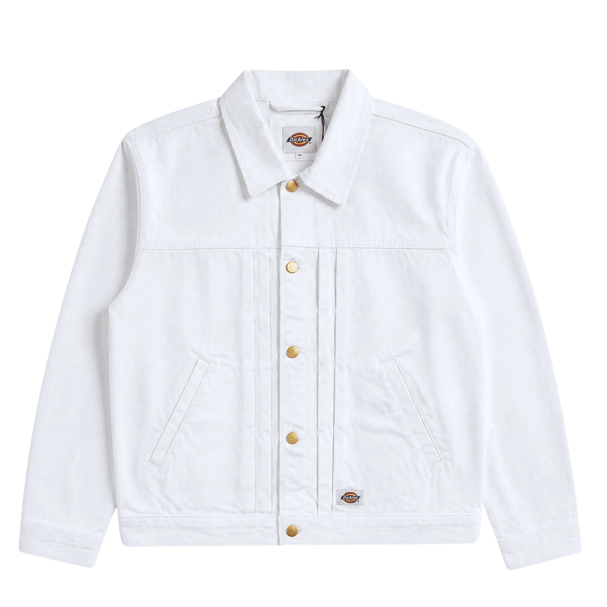 Selvedge Pleated Denim Jacket in white