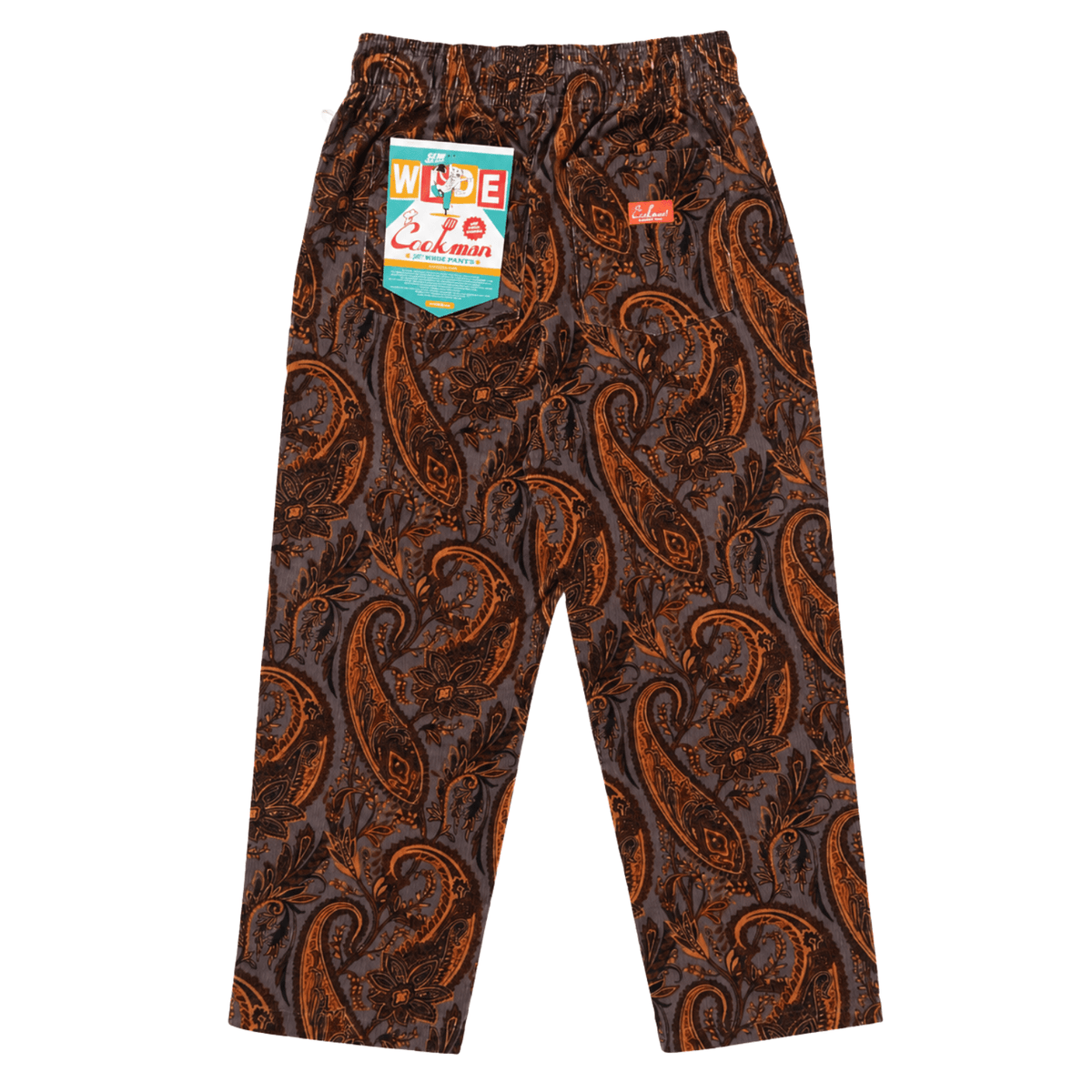 Semiwide Corduroy Chef Pants in paisley brown - Cookman - State Of Flux