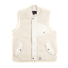 Sherpa Onion Quilting Vest in dune white