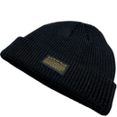 Short Knitted Mantra Beanie in black - State Of Flux - State Of Flux