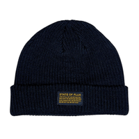 Short Knitted Mantra Beanie in black - State Of Flux - State Of Flux
