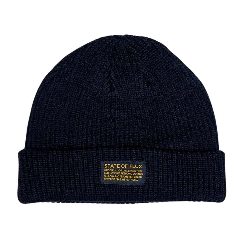 Short Knitted Mantra Beanie in black