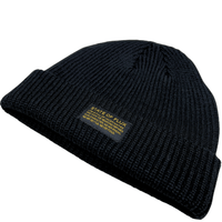Short Knitted Mantra Beanie in black - State Of Flux - State Of Flux