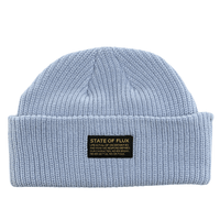 Short Knitted Mantra Beanie in light blue - State Of Flux - State Of Flux