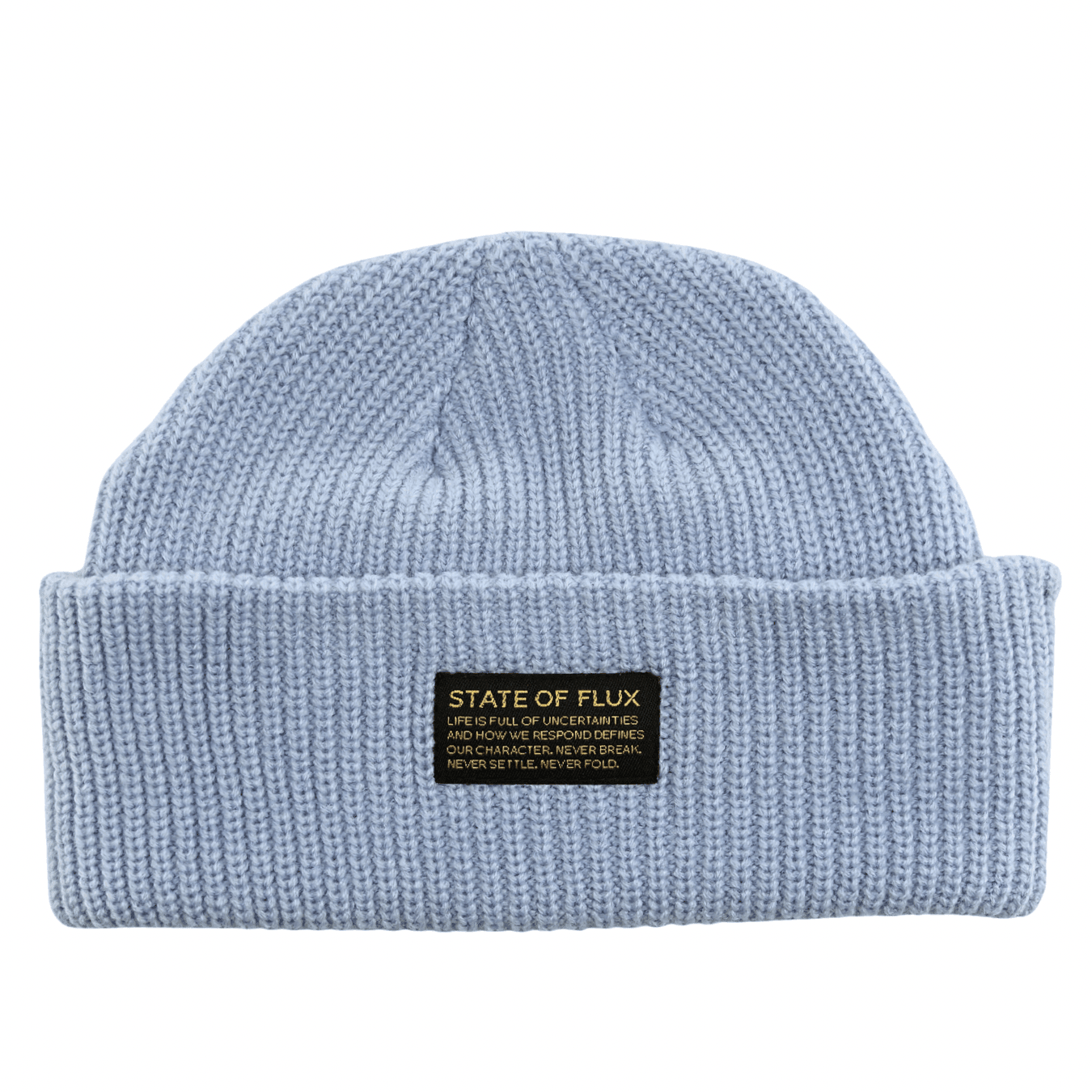 Short Knitted Mantra Beanie in light blue - State Of Flux - State Of Flux