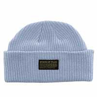 Short Knitted Mantra Beanie in light blue - State Of Flux - State Of Flux
