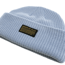 Short Knitted Mantra Beanie in light blue - State Of Flux - State Of Flux