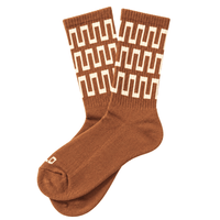 Slacker Crew Socks in rust and cream - Weld - State Of Flux