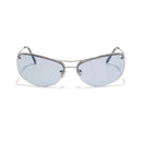 Slim Sunglasses in polished silver and periwinkle - Szade - State Of Flux