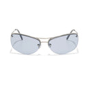 Slim Sunglasses in polished silver and periwinkle - Szade - State Of Flux