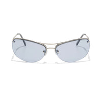 Slim Sunglasses in polished silver and periwinkle - Szade - State Of Flux