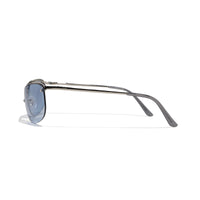 Slim Sunglasses in polished silver and periwinkle - Szade - State Of Flux