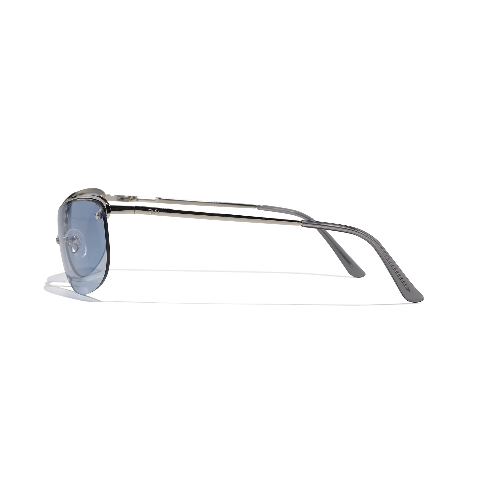 Slim Sunglasses in polished silver and periwinkle - Szade - State Of Flux