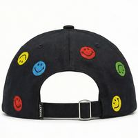 Smiley Allover Dad Hat in black - MARKET - State Of Flux
