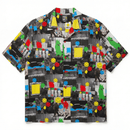 Smiley Collage Short - sleeve Woven Shirt in multi - MARKET - State Of Flux