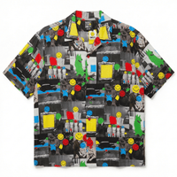 Smiley Collage Short - sleeve Woven Shirt in multi - MARKET - State Of Flux