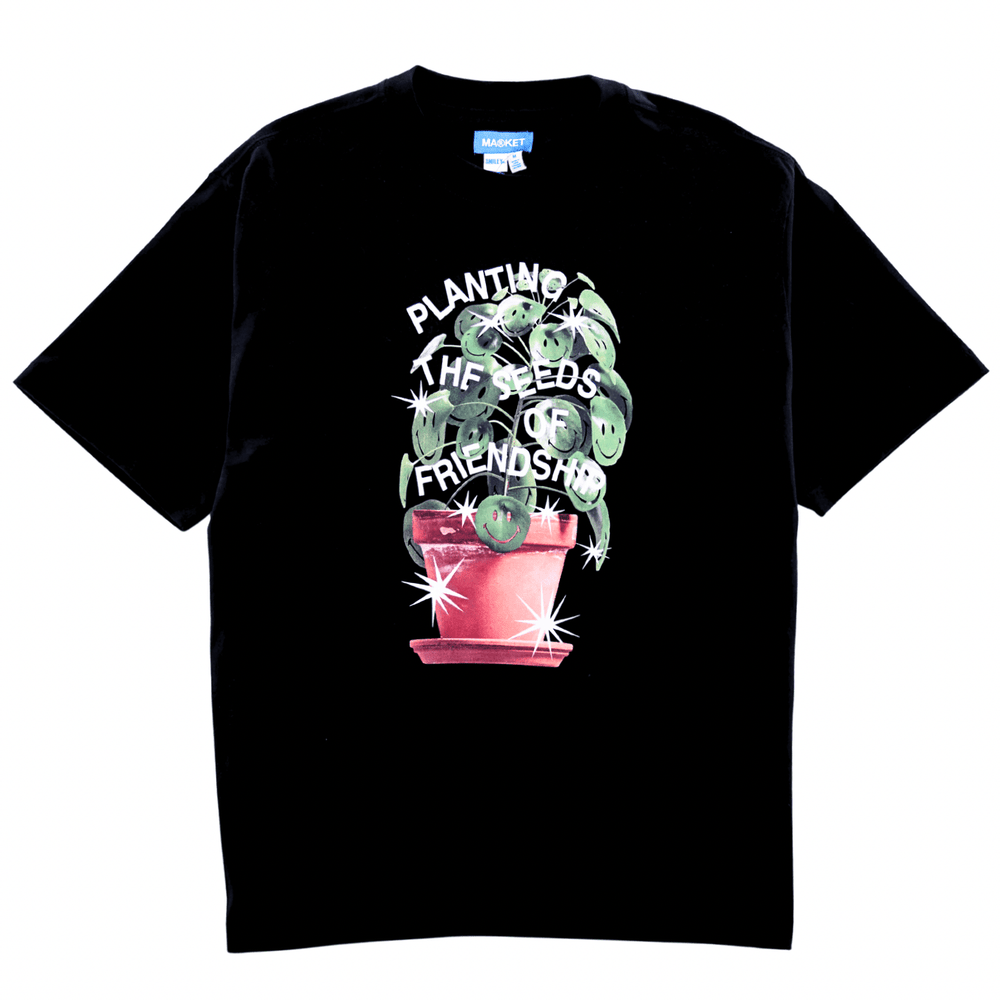 Smiley Seeds of Friendship Tee in black
