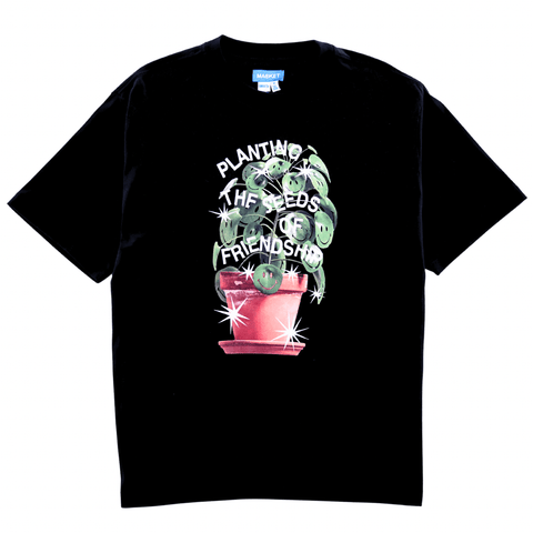Smiley Seeds of Friendship Tee in black