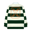 SOF Bloom Striped Rugby Polo in natural and forest green - State Of Flux - State Of Flux
