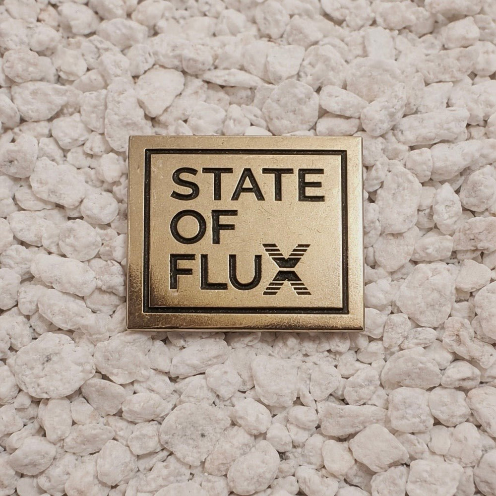 SOF Box Logo Pin in silver and black