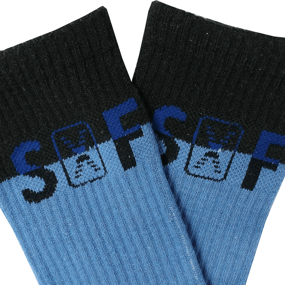 SOF Classic Crew Socks in true blue and black - State Of Flux - State Of Flux