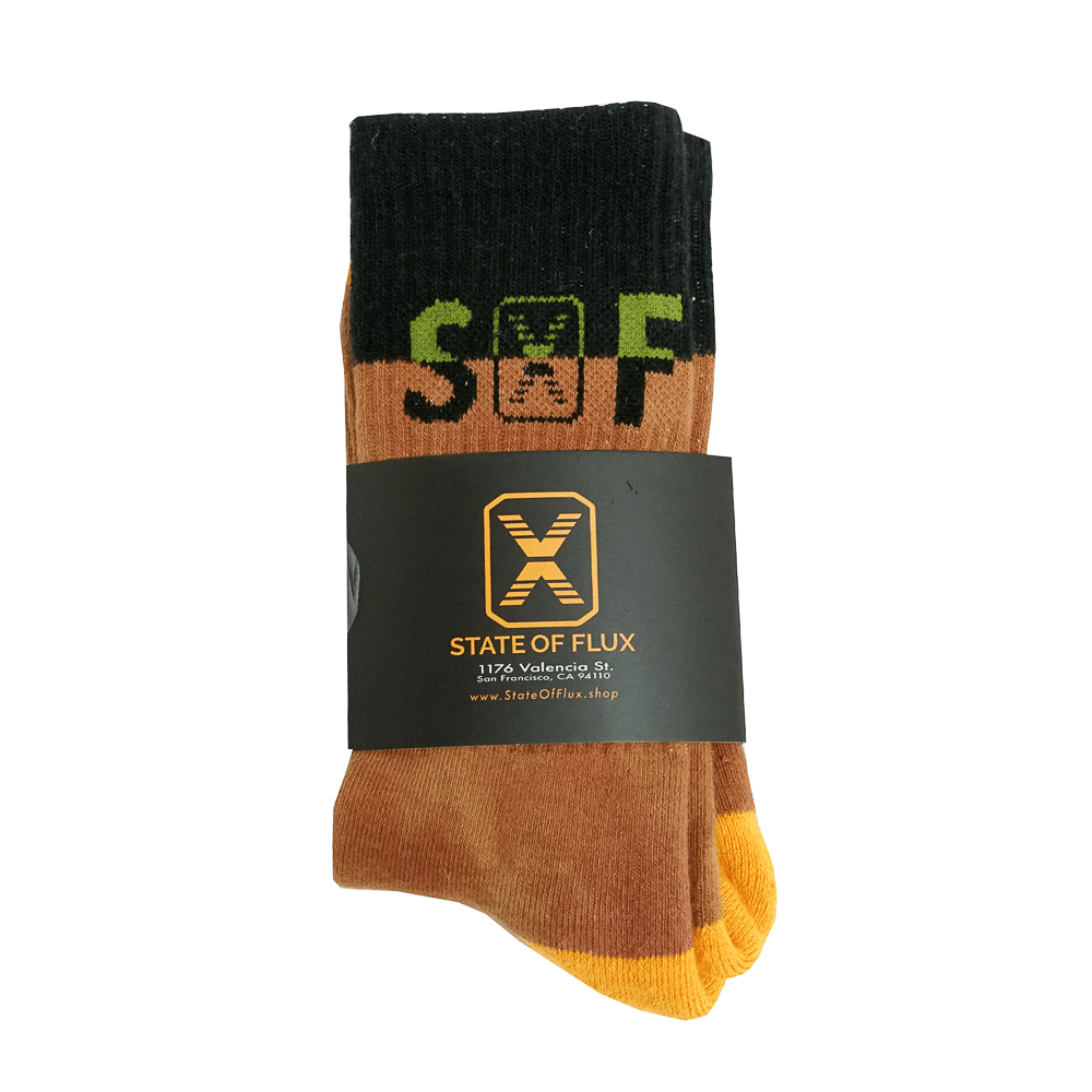 SOF Classic Crew Socks in washed tan and black - State Of Flux - State Of Flux