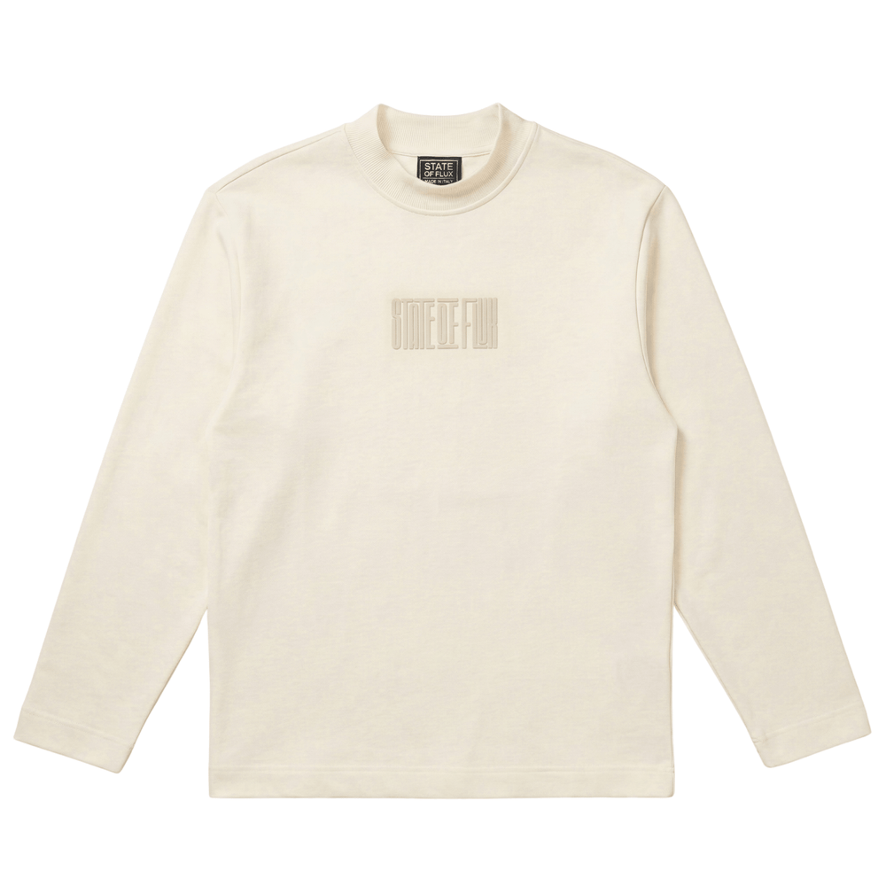 SOF Core Mock Neck Long-sleeve Shirt in cream