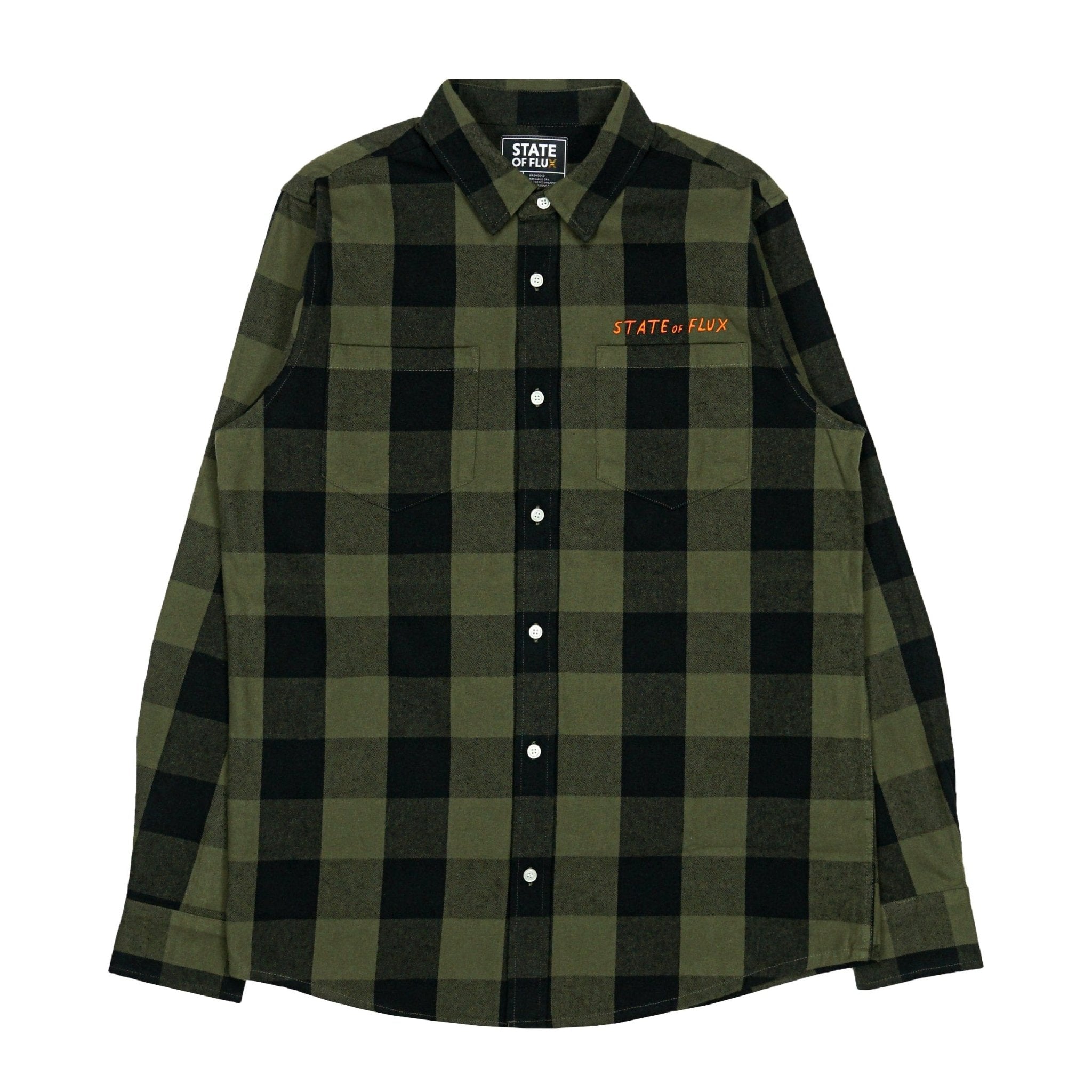 SOF Flannel Button-up in army and black