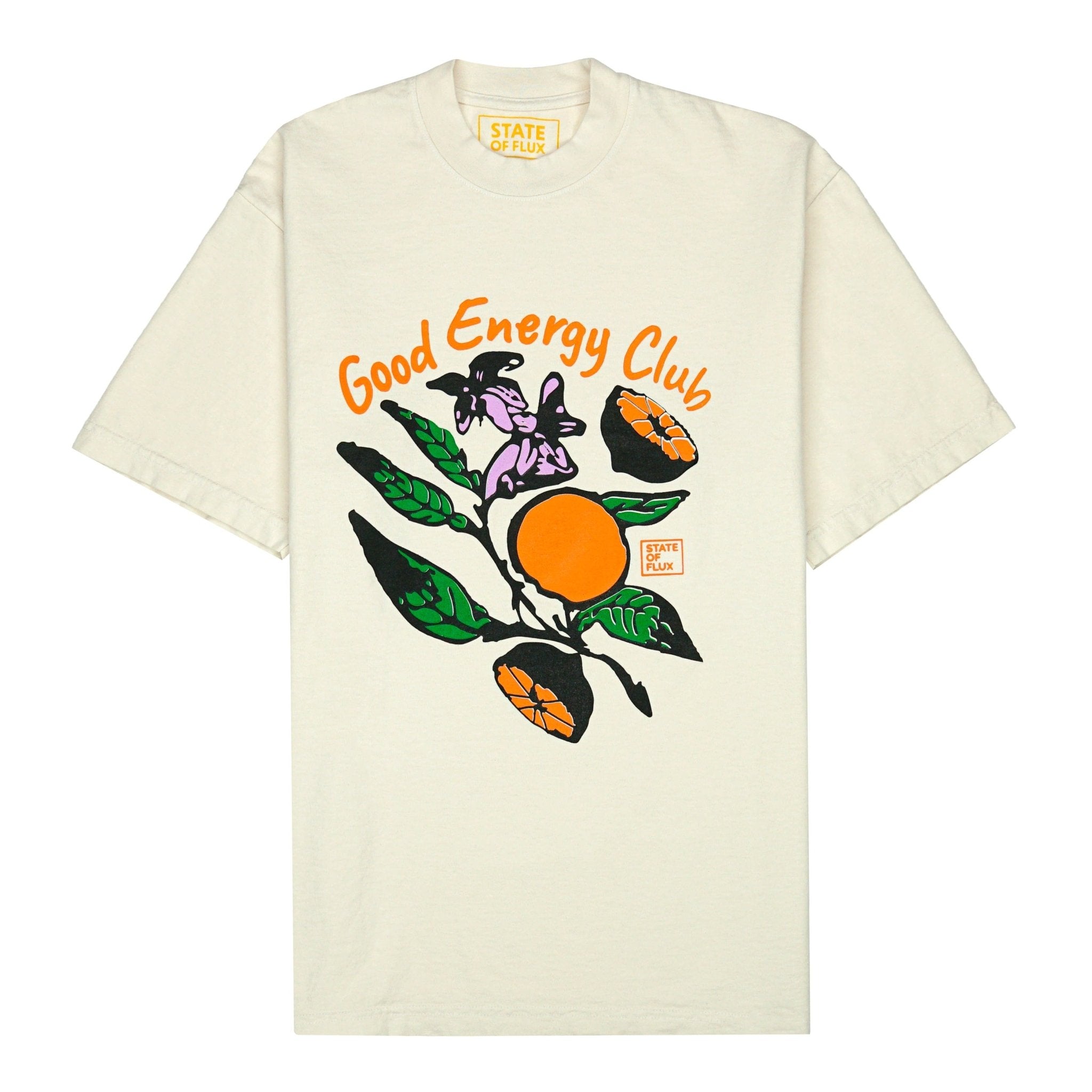SOF Good Energy Club Tee in cream - State Of Flux - State Of Flux