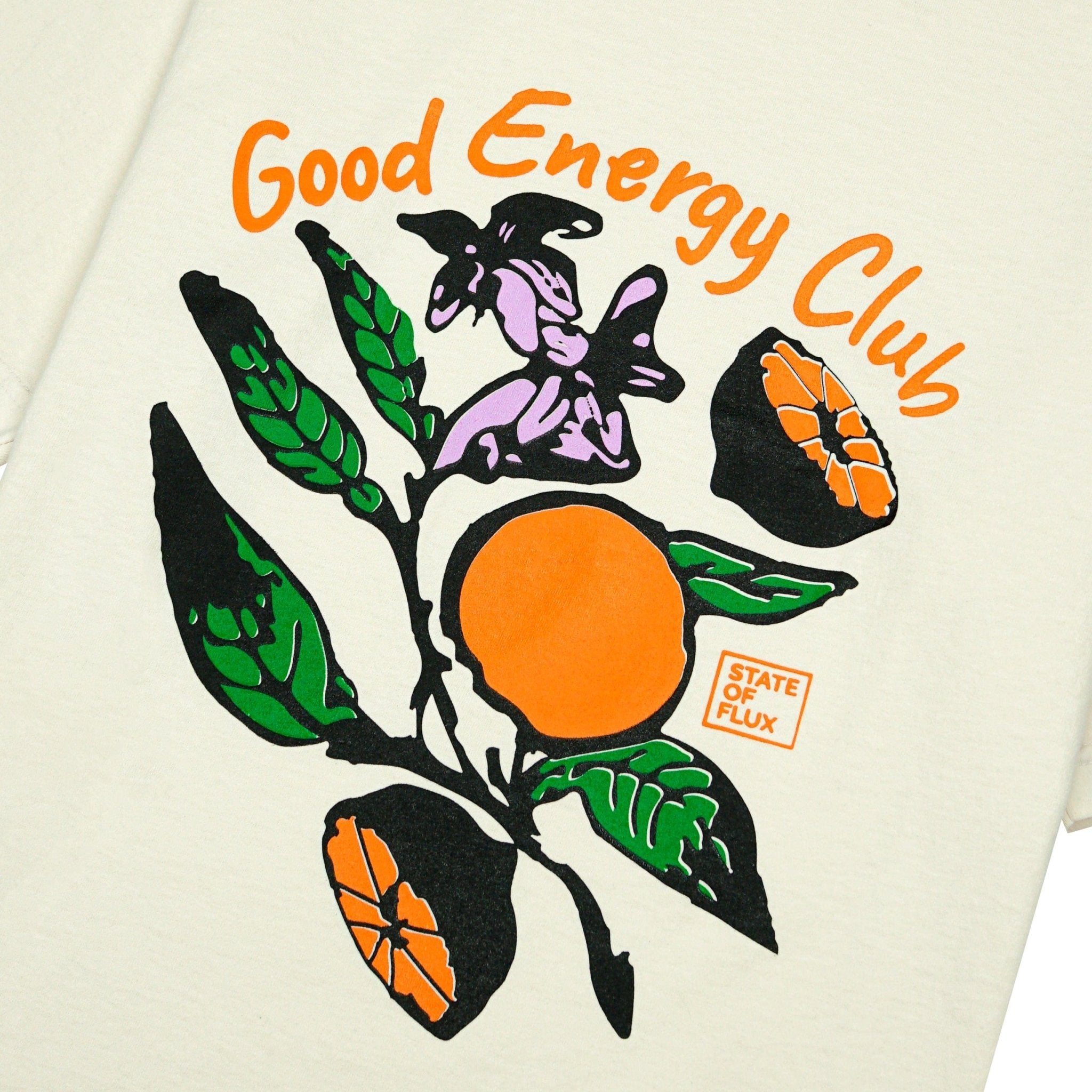 SOF Good Energy Club Tee in cream - State Of Flux - State Of Flux