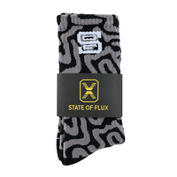 SOF Mindstate Crew Socks in grey and black - State Of Flux - State Of Flux