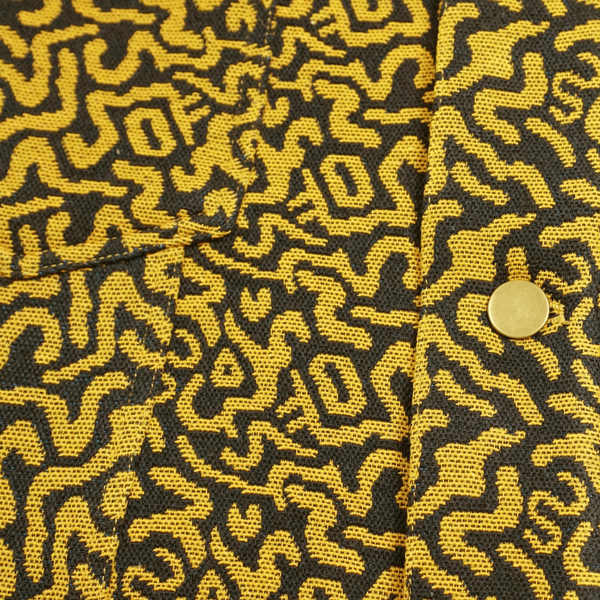 SOF Mindstate Short - sleeve Trucker Jacket in mustard and black - State Of Flux - State Of Flux