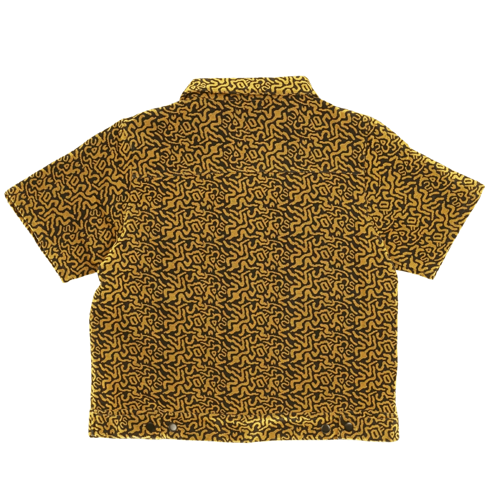 SOF Mindstate Short - sleeve Trucker Jacket in mustard and black - State Of Flux - State Of Flux