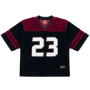 SOF Never Fold Corduroy Football Jersey in black and foundry red - State Of Flux - State Of Flux