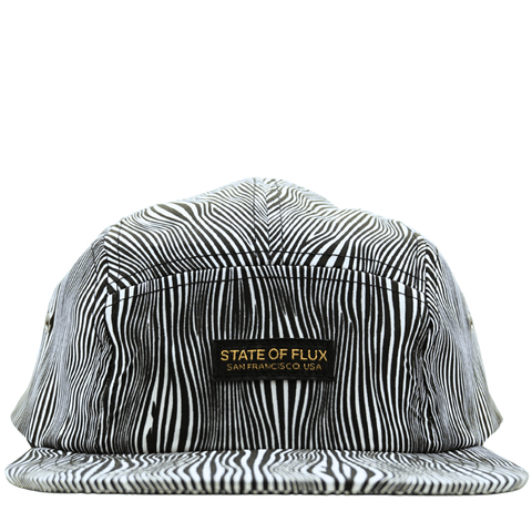 SOF Optical Illusion 5-Panel Hat in black and white