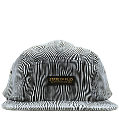 SOF Optical Illusion 5-Panel Hat in black and white