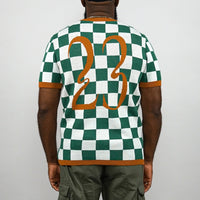 SOF Premium Checkerboard Knit Tee in green and white - State Of Flux - State Of Flux