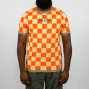 SOF Premium Checkerboard Knit Tee in orange and creamsicle - State Of Flux - State Of Flux