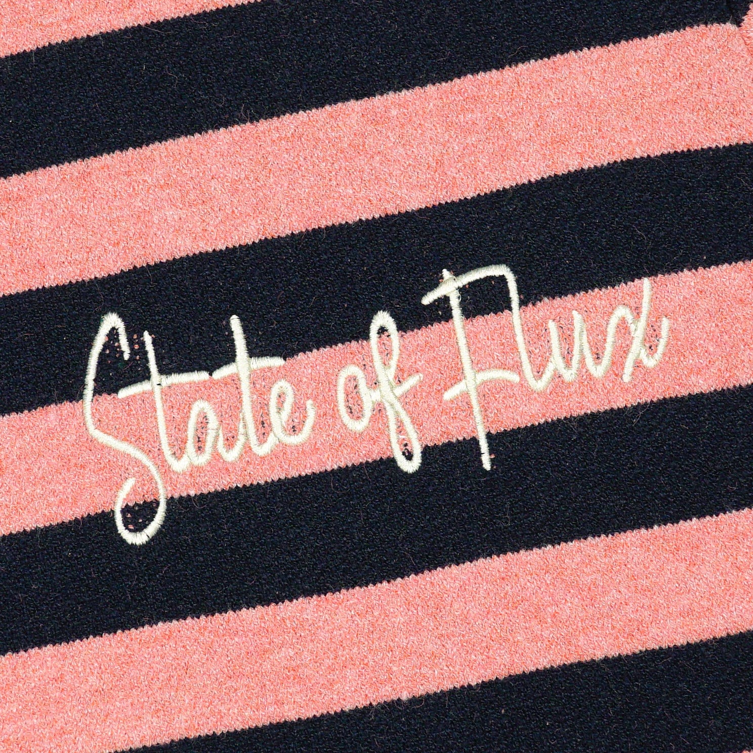 SOF Premium Striped Logo Knit Tee in rose and navy